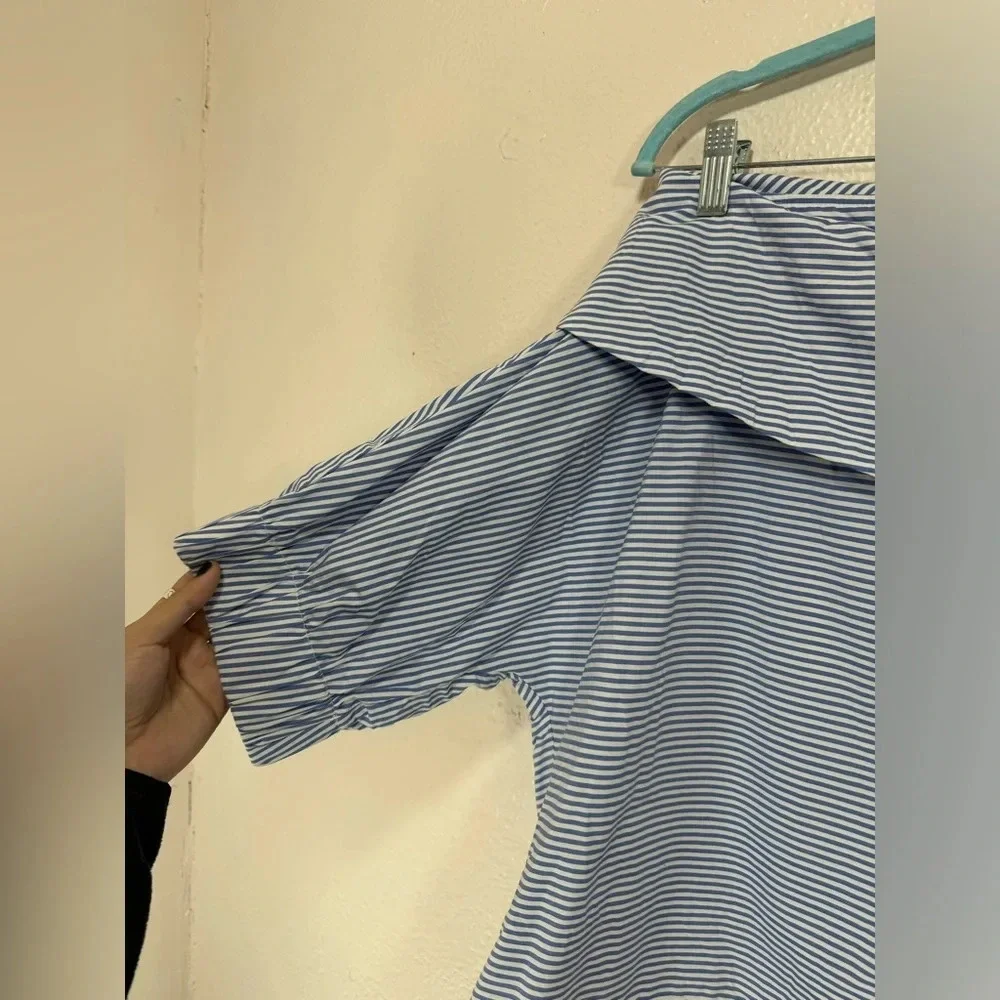 Finley Skipper Striped Nautical Poplin Top Women’s Medium - Picture 5 of 11